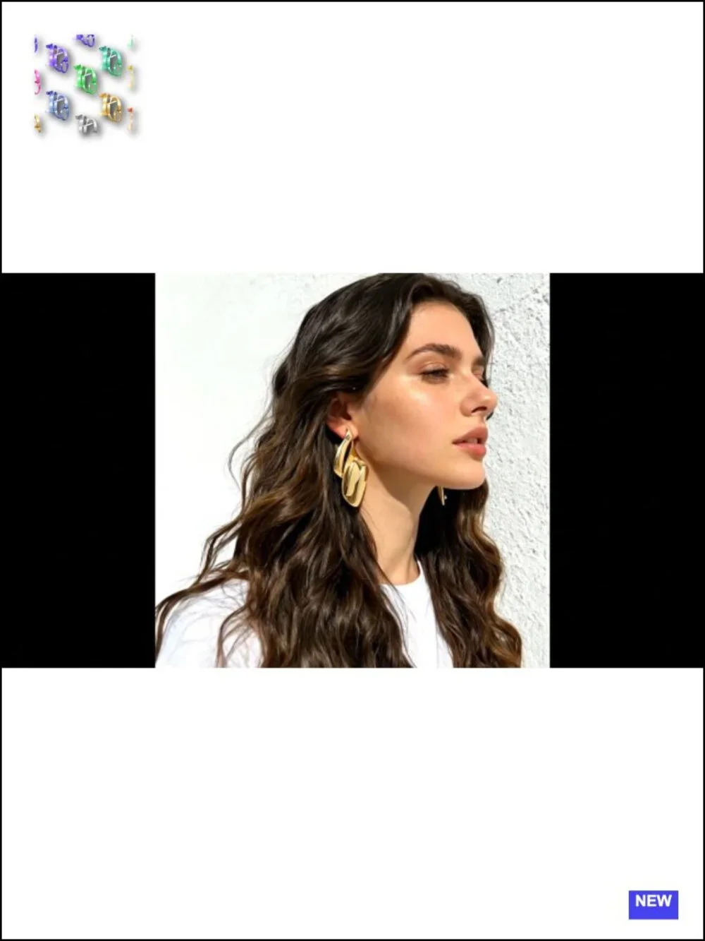 Chunky Gold Plated Statement Drop Dangle Earrings Geometric Metal